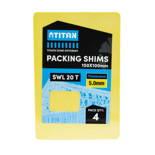 Titan Yellow Shim Packing - 5 x 150 x 100mm - 4 Piece