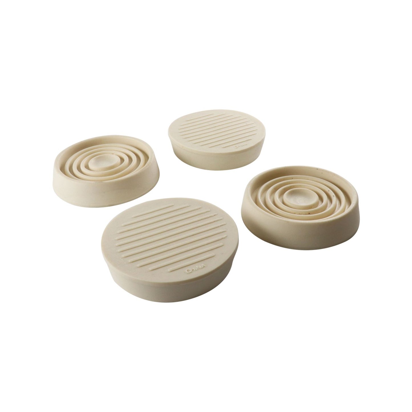 Surface Gard White Round Rubber Base Castor Cup - 44mm - 4 Pack