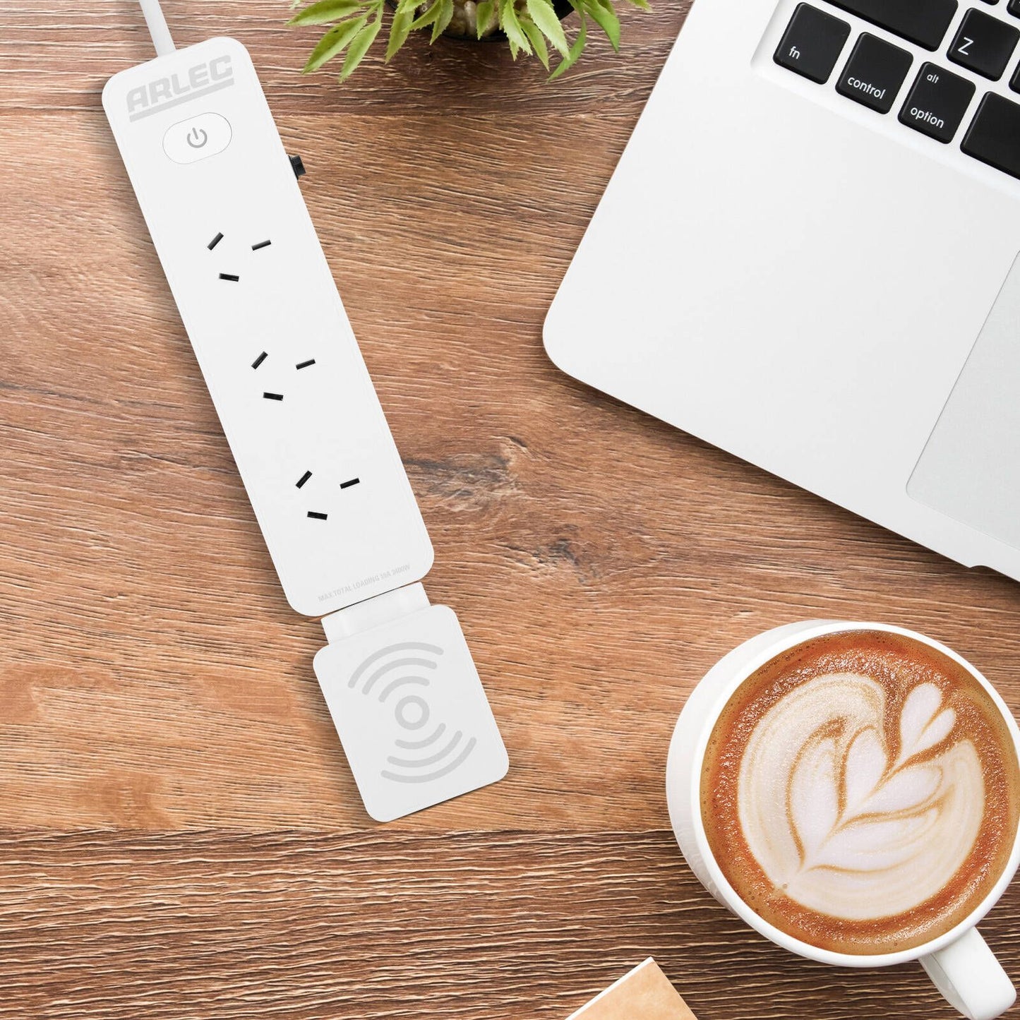 Arlec Powerboard - 4 Outlet - Detachable 10W Wireless Charger