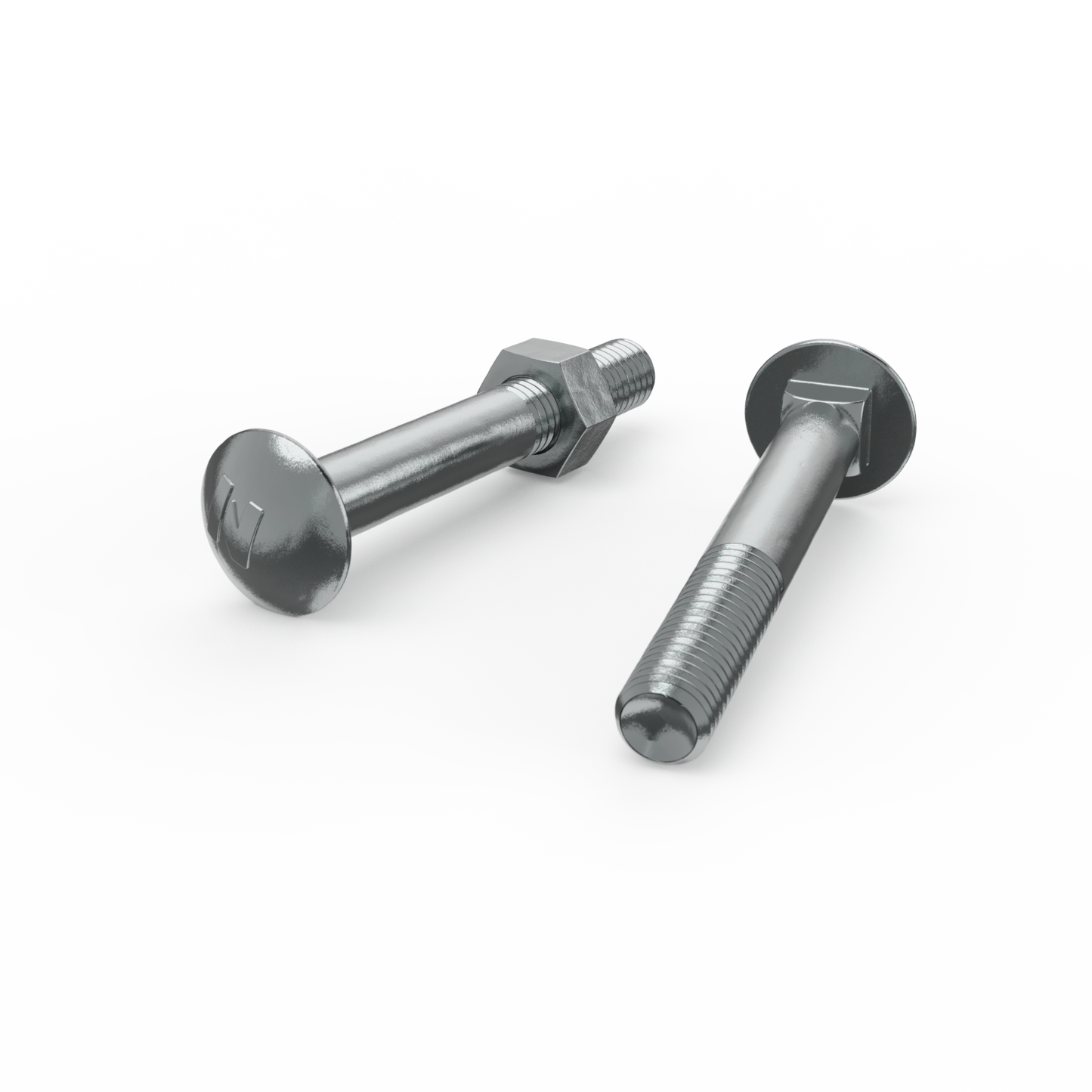 Zenith M10 x 75mm Zinc Plated Cup Head Bolt and Nut