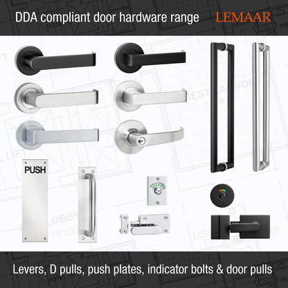 Lemaar D Pull on Plate 250 x 65 x 2mm Black DDA Compliant