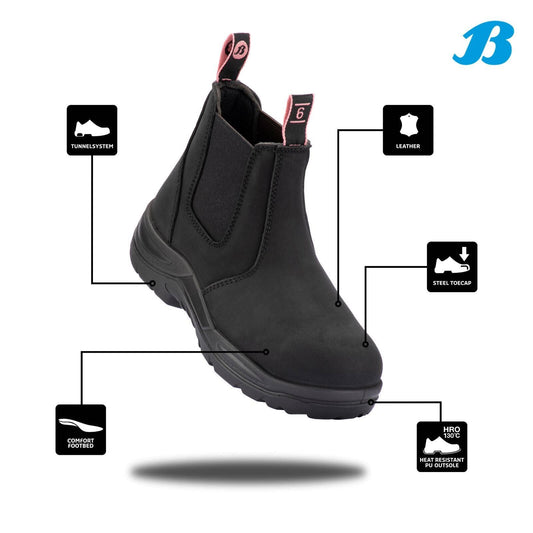 Bata Industrials Women's Black Juno Slip-On Safety Boot - US 5