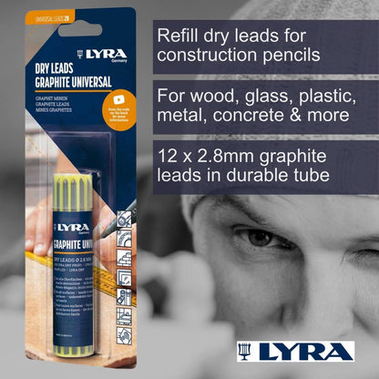 Lyra Graphite Lead Refill Pack - 2.8mm - Unbreakable - 12 Pack