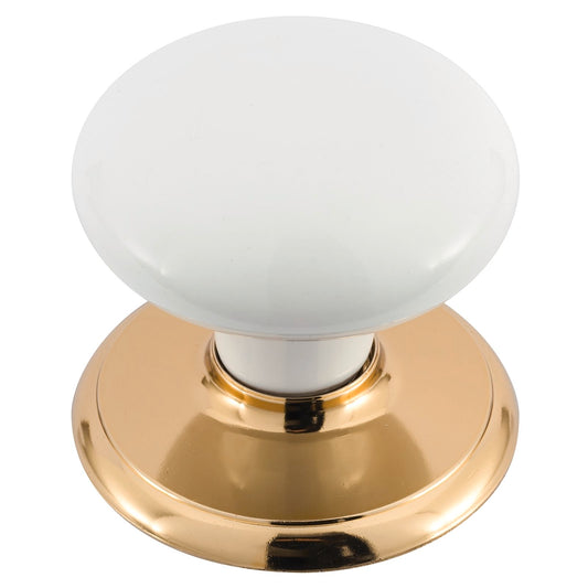 Gainsborough Passage Knobset - 35mm -Bright Goldtone White