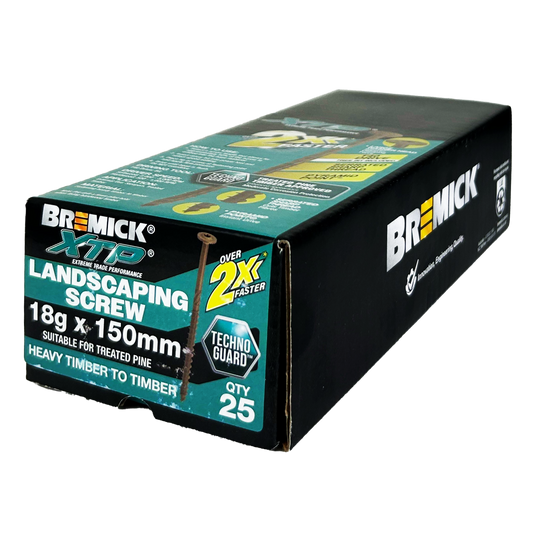 Bremick XTP Landscape Screws 18g x 150mm T40 Technoguard - 25 Pack
