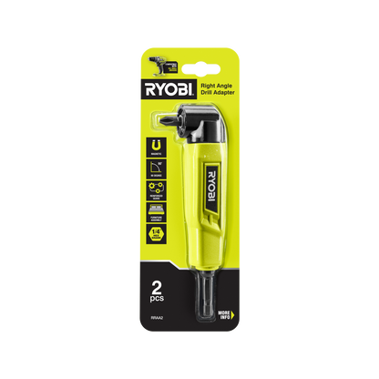 Ryobi Right Angle Drill Adaptor - 90° - 25mm Bit - 2 Piece