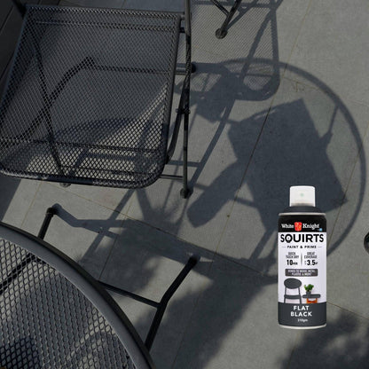 White Knight Squirts Black Flat Spray Paint - 310g