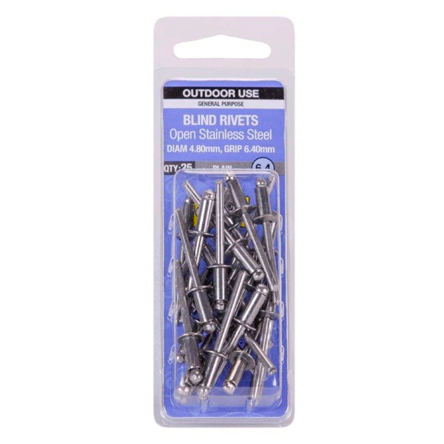 Otter Open Stainless Steel Blind Rivets - 4mm - 25 Pack
