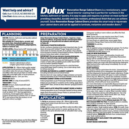 Dulux 1L Domino Gloss Renovation Range Cabinet Doors - 134mm x 107mm x 107mm
