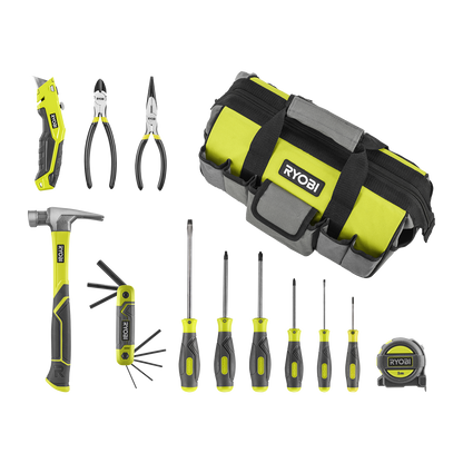 Ryobi Homeowners Hand Tools Kit - 12 Piece