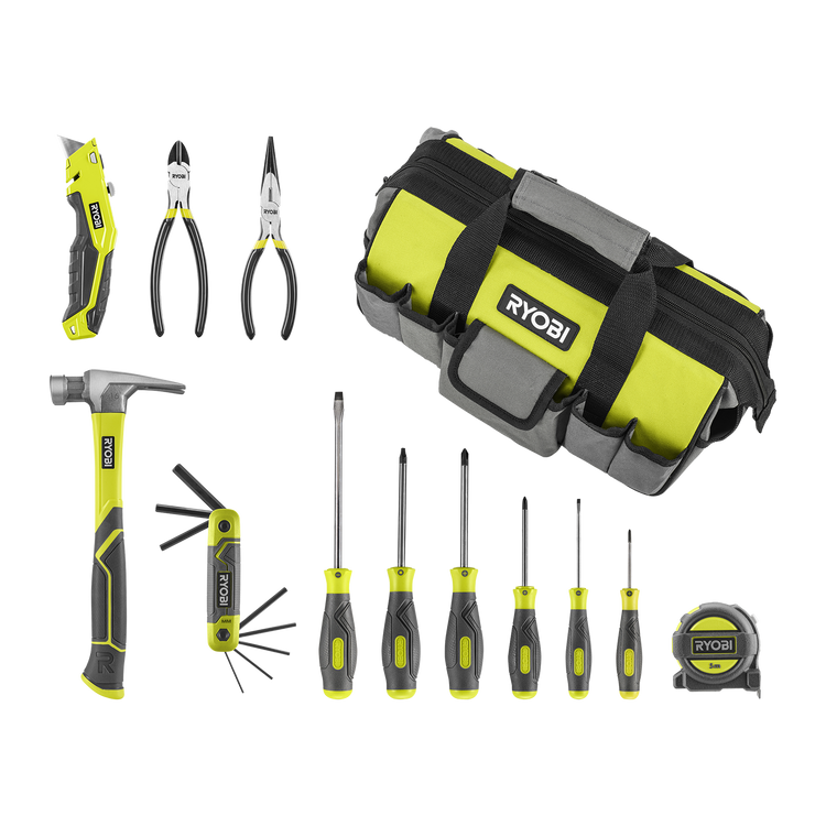 Ryobi Homeowners Hand Tools Kit - 12 Piece