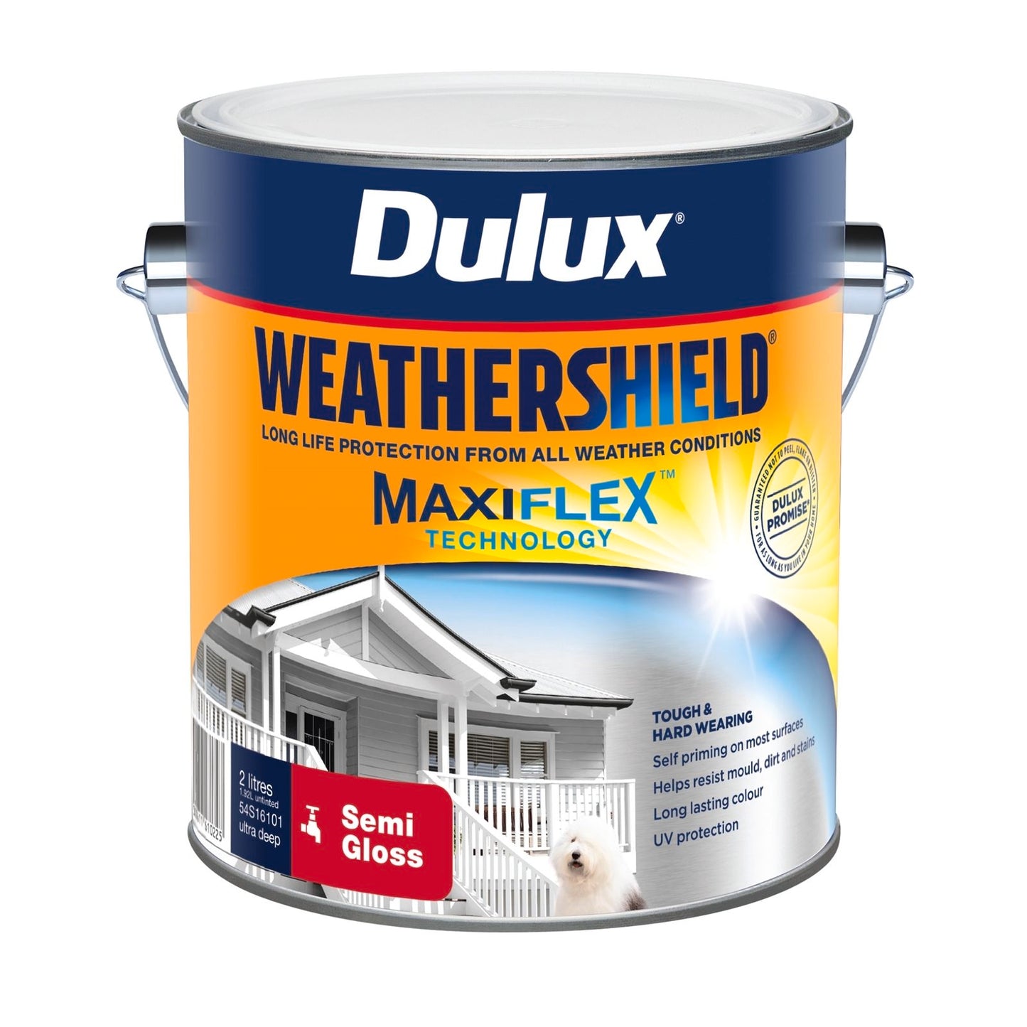 Dulux Weathershield Exterior Paint - 2L - Ultra Deep Semi Gloss