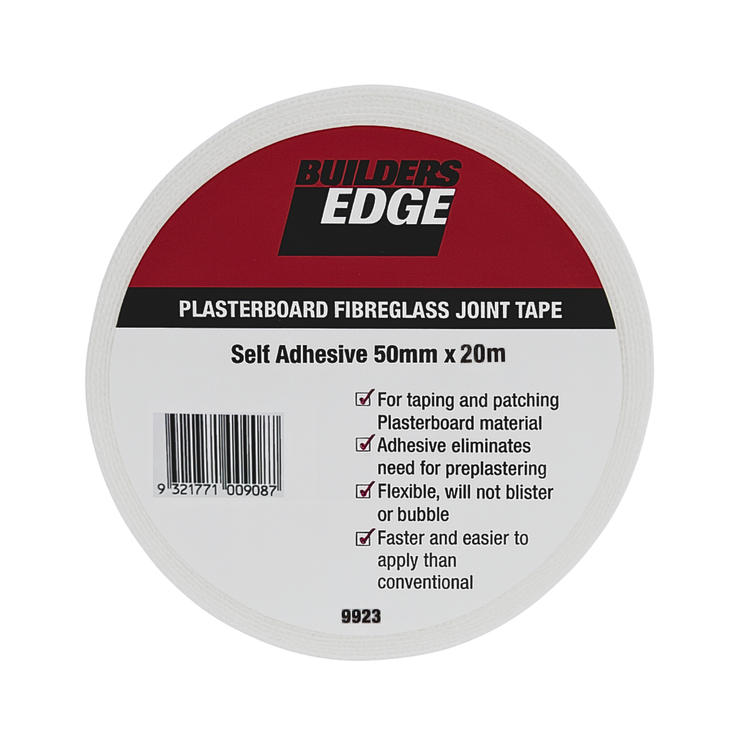 Builders Edge 50mm x 20m Self Adhensive Plasterboard Fibreglass Joint Tape