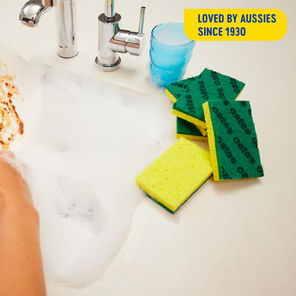Oates Antibacterial Heavy Duty Sponge Scourers - 6 Pack
