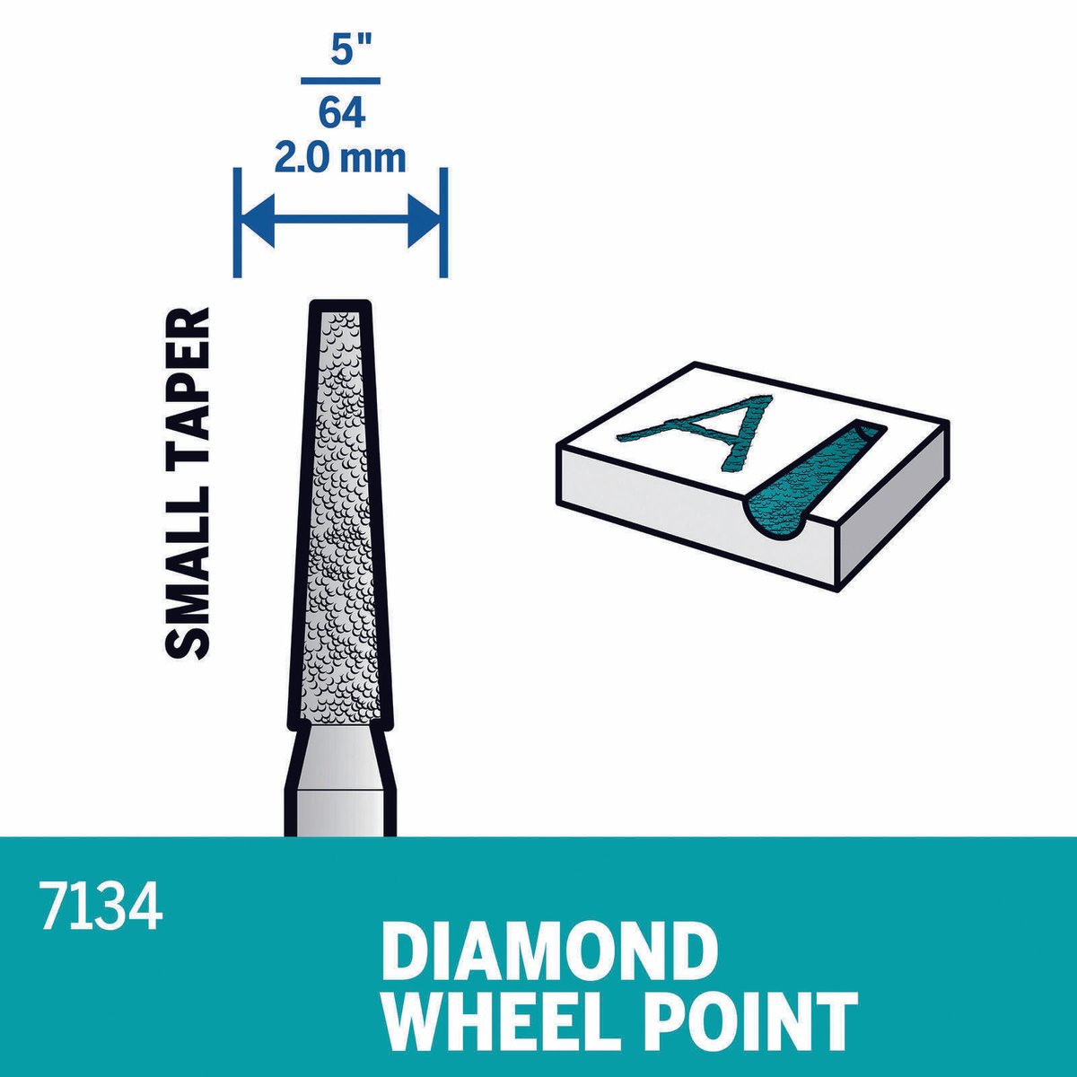Dremel Diamond Wheel Point 2.0mm Metal Diamond Coated Durable Tool