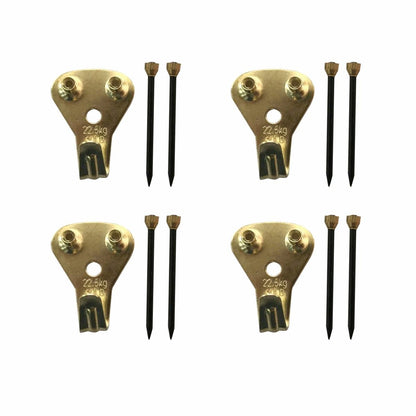 Everhang Picture Hanger - 25kg - Brass Plated - Heavy Duty - 4 Pack