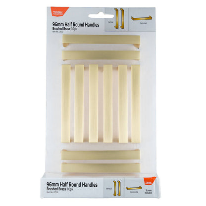 Taskmaster Brushed Brass Round Handle - 96mm - 10 Pack
