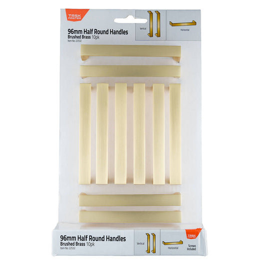 Taskmaster Brushed Brass Round Handle - 96mm - 10 Pack