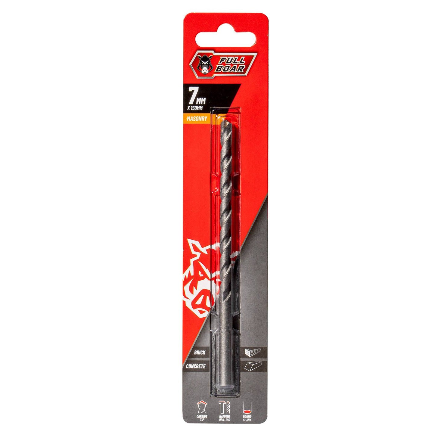 Full Boar TCT Masonry Drill Bit - 7mm x 150mm