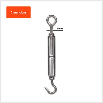 Taskmaster Turnbuckle - 6mm - 90 x 250mm - 6 Pack