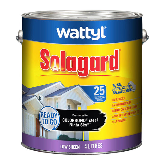 Wattyl Solagard Exterior Paint - 4L - Night Sky - Low Sheen