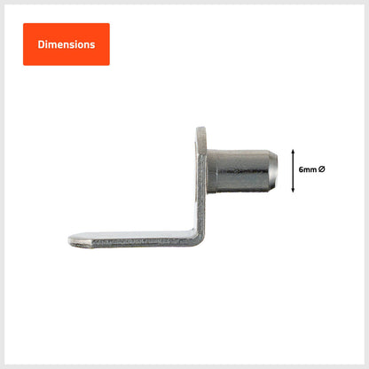 Taskmaster Metal Shelf Support - 6mm - 50 Pack