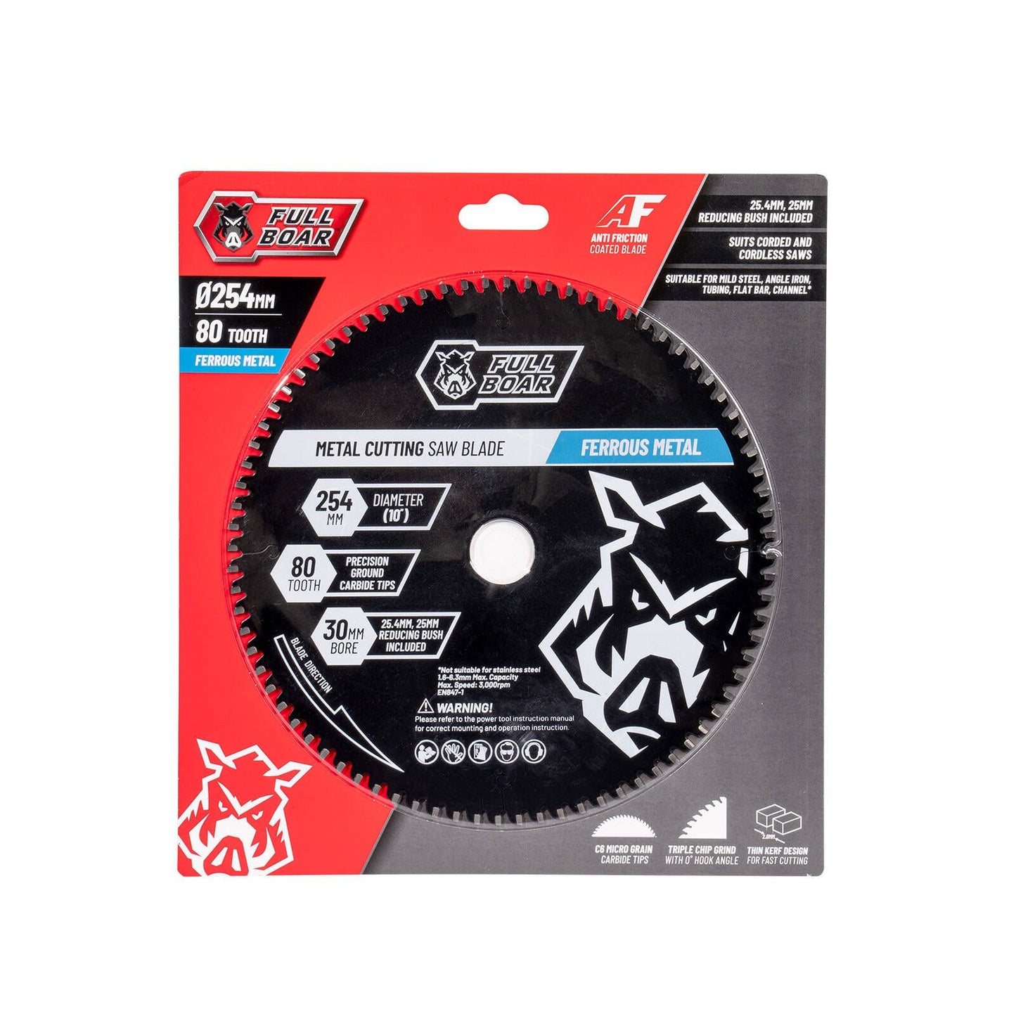Full Boar Ferrous Metal Circular Saw Blade - 254mm - 80T