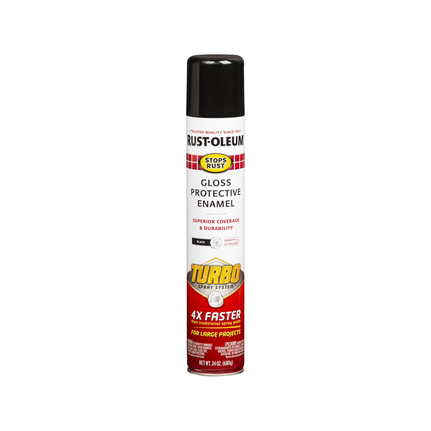 Rust Oleum Turbo Spray Paint - 680g - Black Gloss