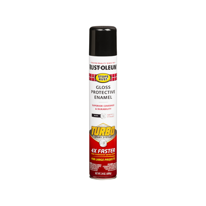 Rust Oleum Turbo Spray Paint - 680g - Black Gloss