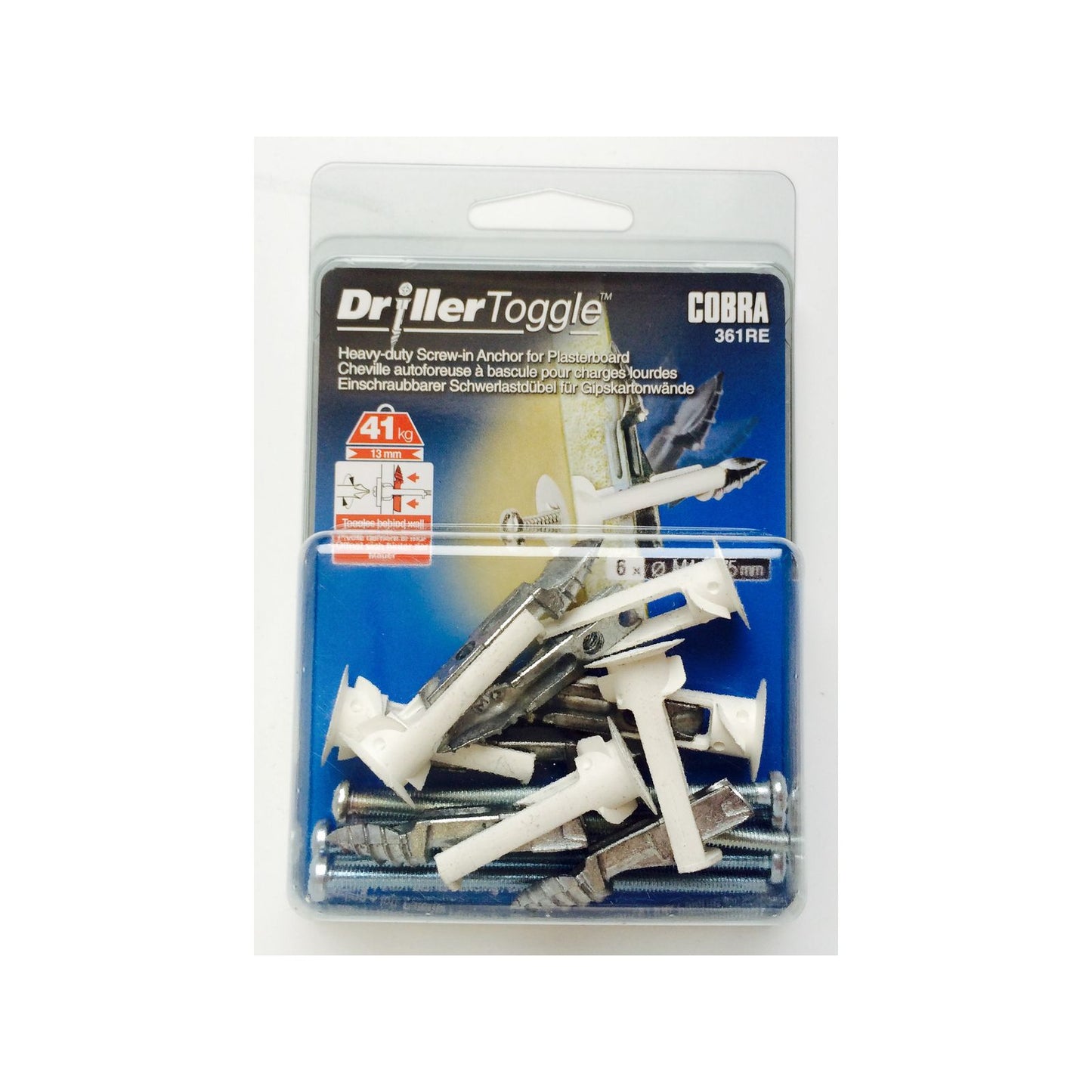 Cobra Driller Toggle Anchor Screws - 4 x 75mm - 6 Pack