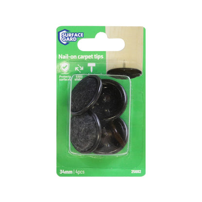 Surface Gard Round Castor Cup - 34mm - 4 Pack - Brown