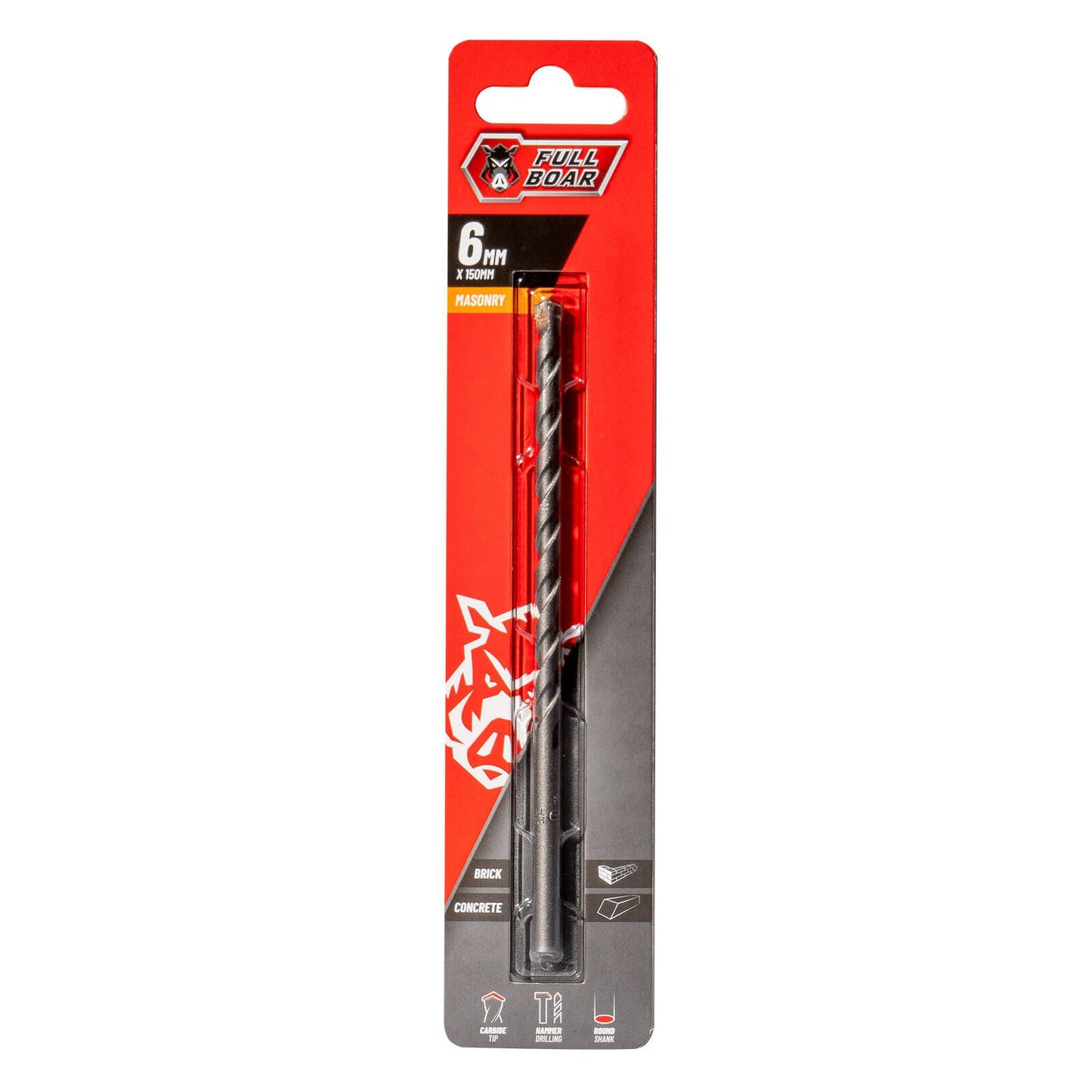 Full Boar TCT Masonry Drill Bit - 6mm x 150mm