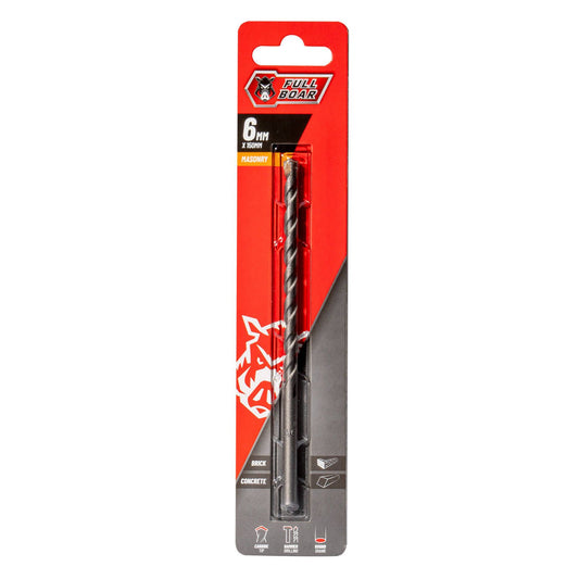 Full Boar TCT Masonry Drill Bit - 6mm x 150mm