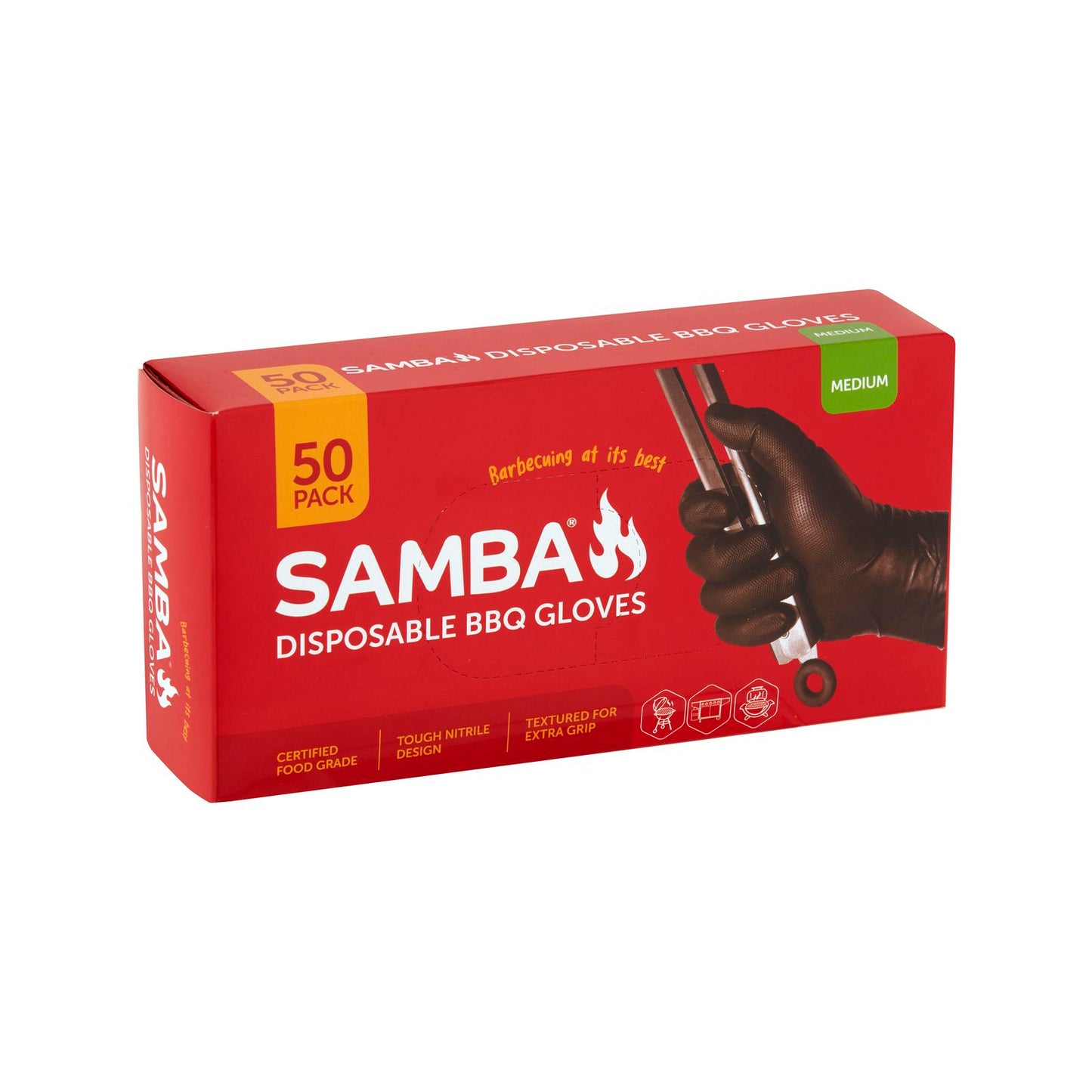 Samba Medium Disposable BBQ Gloves - 50 Pack