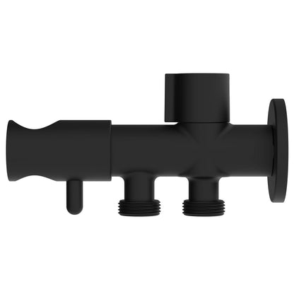 Evekare Dual Outlet Bidet Spray Holder & Shut Off Valve - Matte Black
