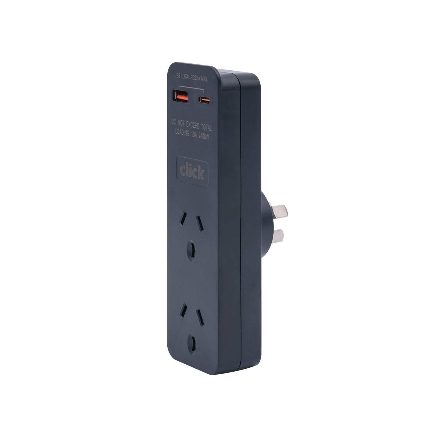 Click Double Adapter with PD20W USB Charger