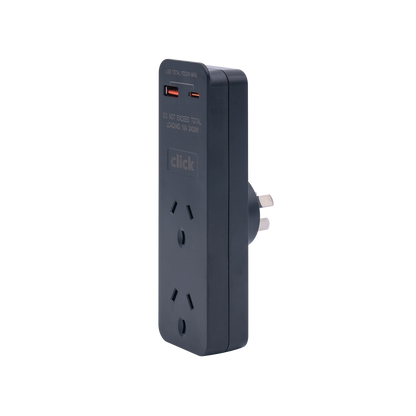 Click Double Adapter with PD20W USB Charger