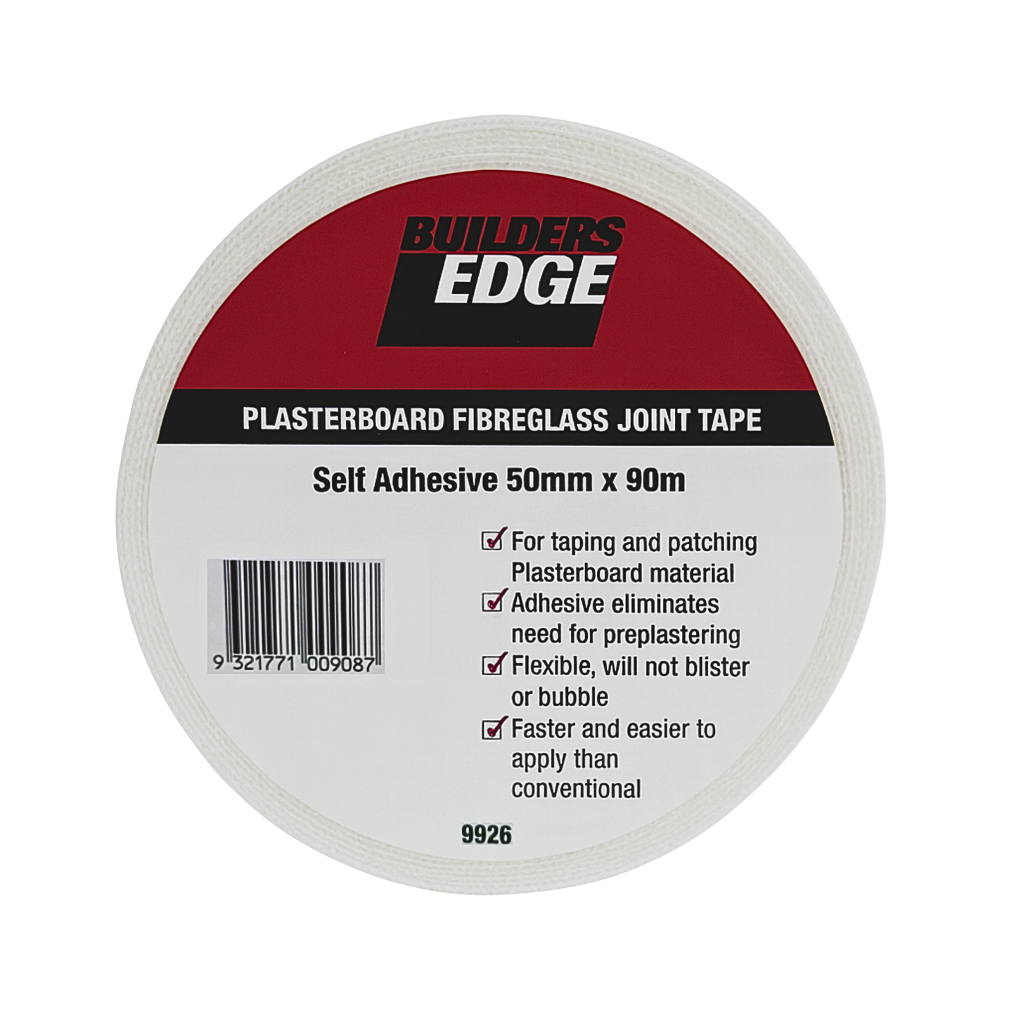 Builders Edge Plasterboard Fibreglass Joint Tape - 50mm x 90m