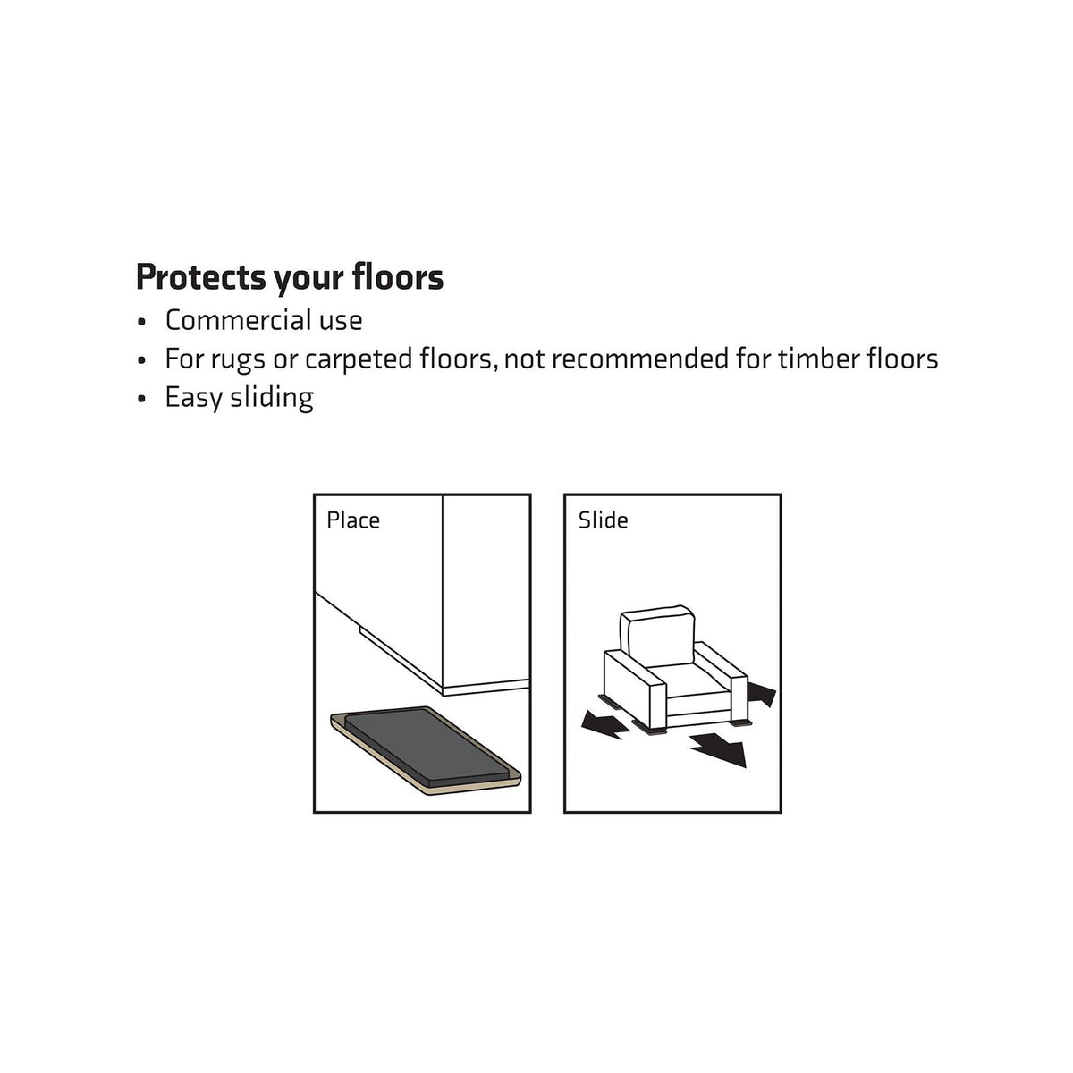 Surface Gard Brown Furniture Slide Glide 200 x 150mm