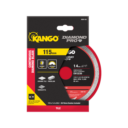 Kango Diamond Saw Blade - 115mm - Continuous Rim - Smooth Cut