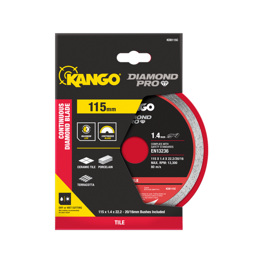 Kango Diamond Saw Blade 115mm Continuous Rim Smooth Cut