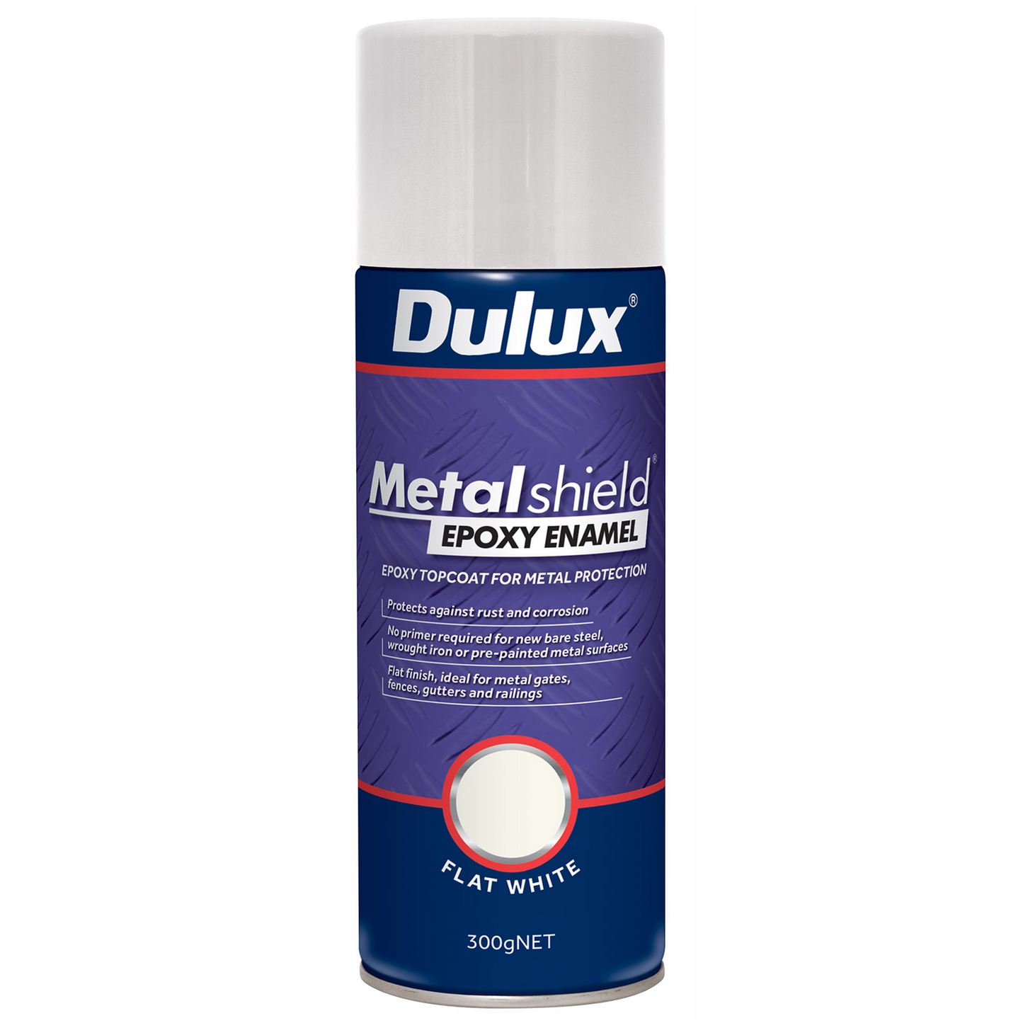 Dulux Metalshield Epoxy Enamel Spray Paint - 300g - Flat White
