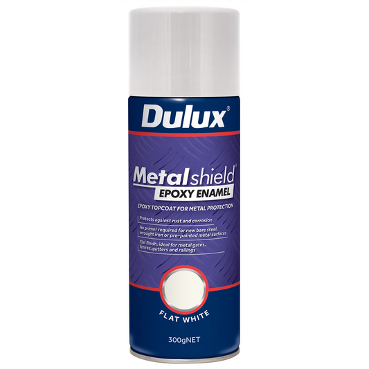 Dulux Metalshield Epoxy Enamel Spray Paint - 300g - Flat White