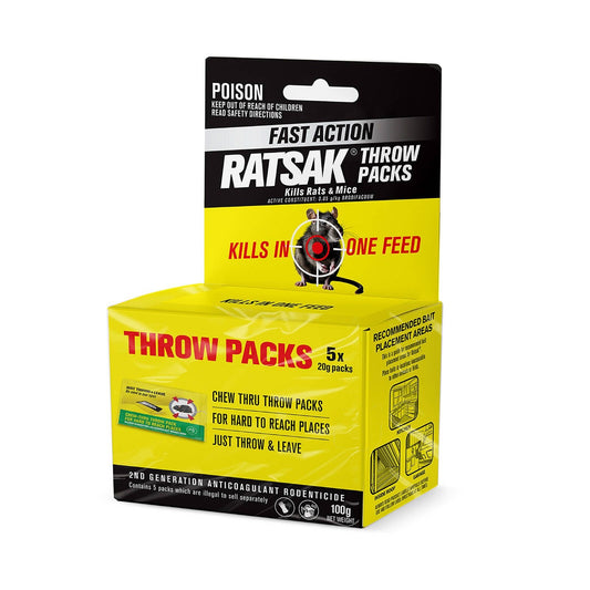 Ratsak Fast Action Throw Packs - 100g - 5 Sachets