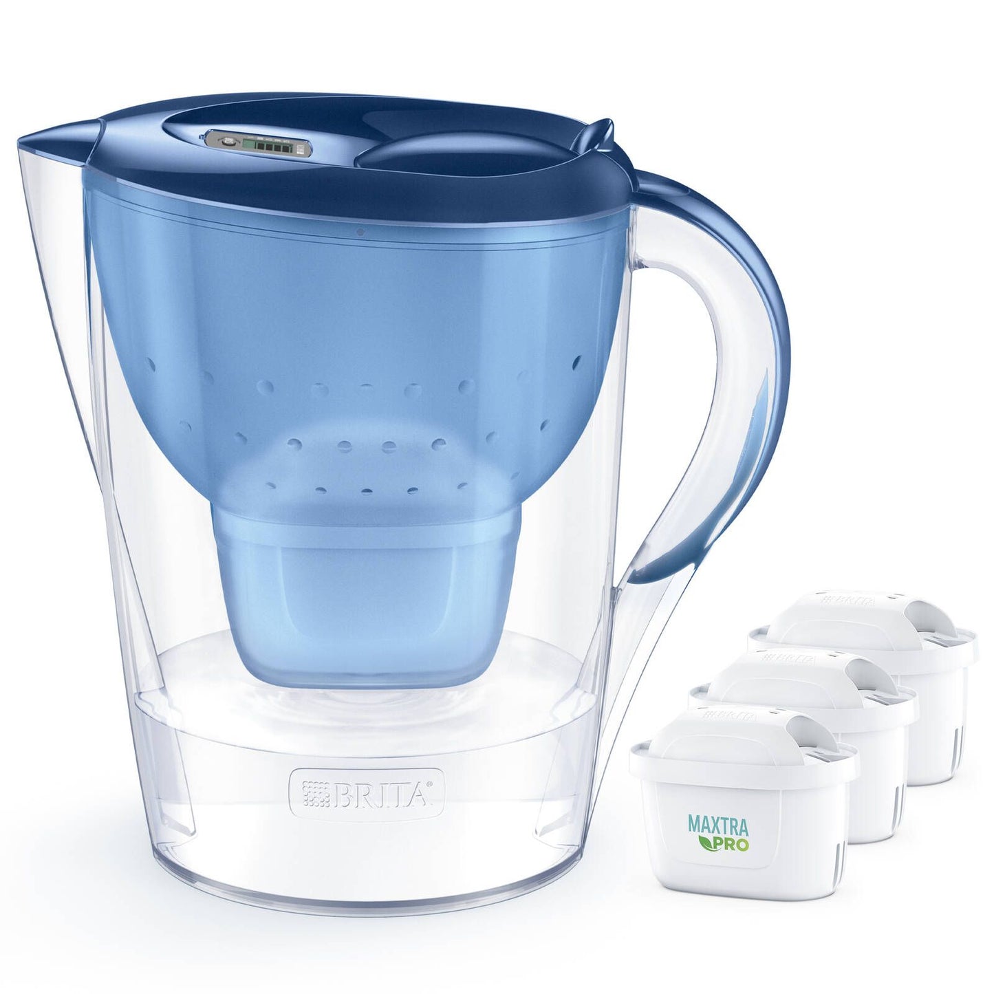 Brita Water Filter Jug Marella XL - 3.5L - 3 Maxtra Pro Filters - Blue
