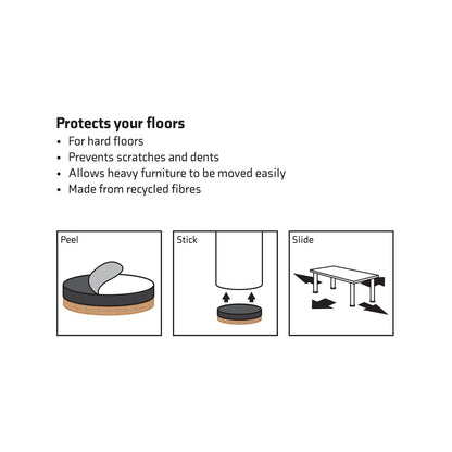 Surface Gard Heavy Duty Felt Sliders - 64mm - 4 Pack