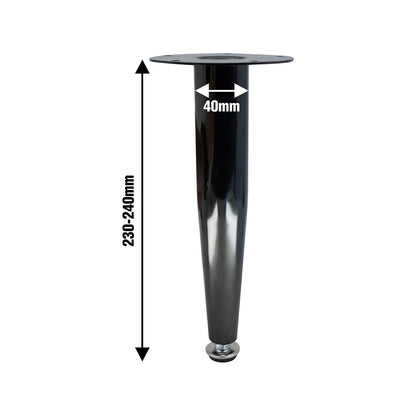 Adoored 230mm Black Nickel Tapered Metal Legs