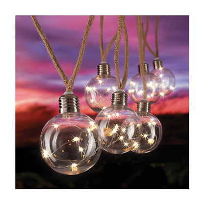 Lytworx Warm White Solar Burlap Rope Lights - 6 Pack - 2.5m