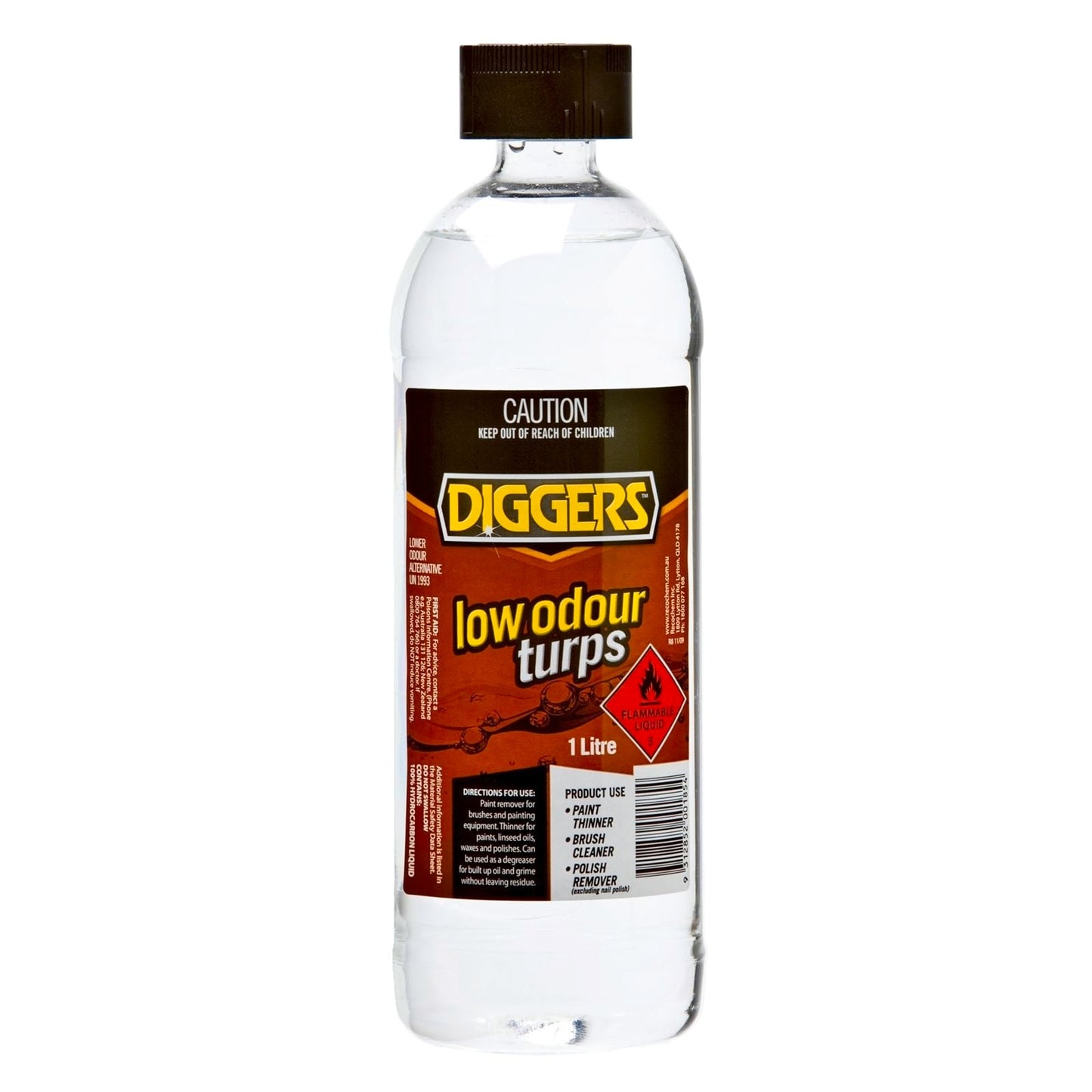 DIGGERS Low Odour Turpentine - 1L