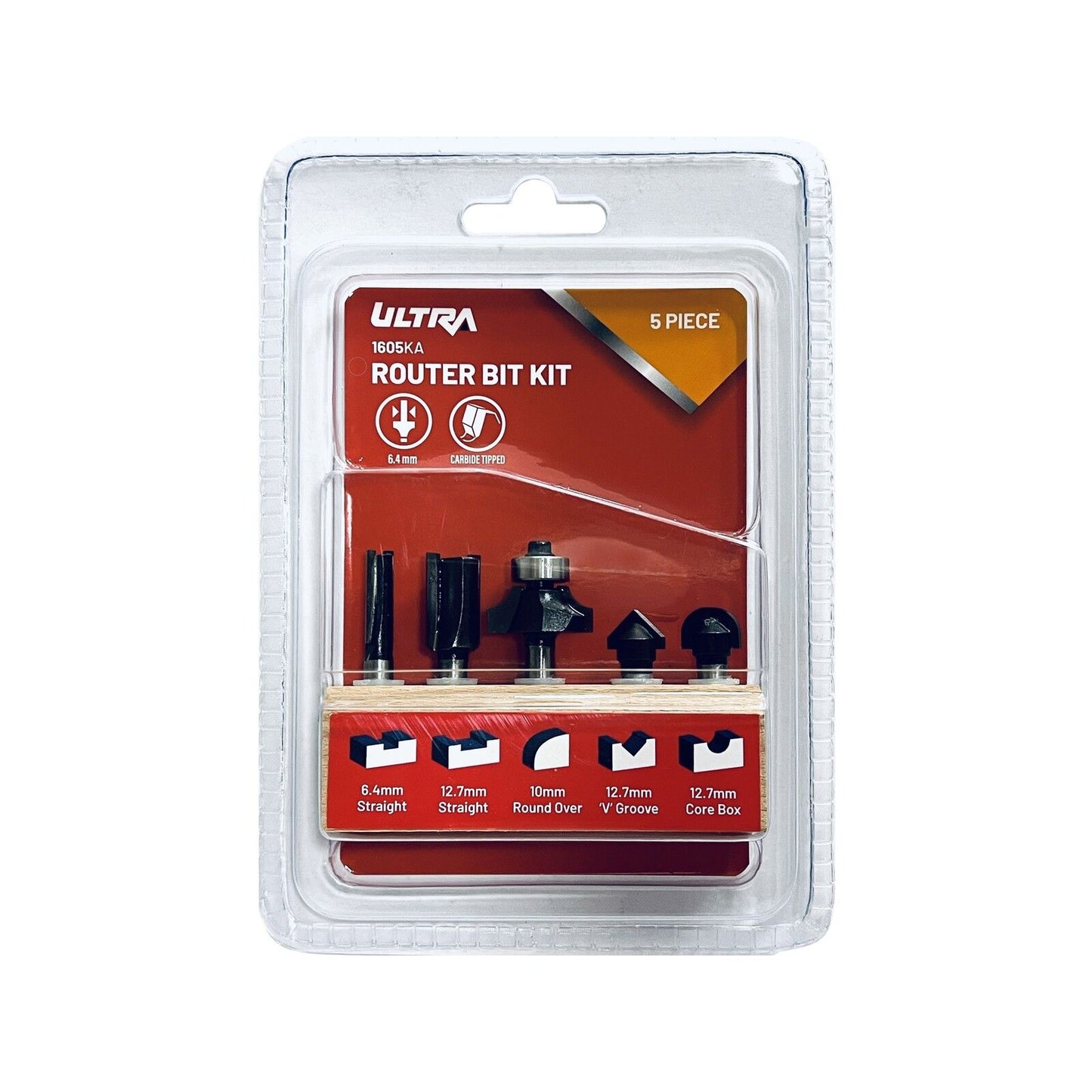 Ultra Router Bit Set - 6.4mm - 5 Piece